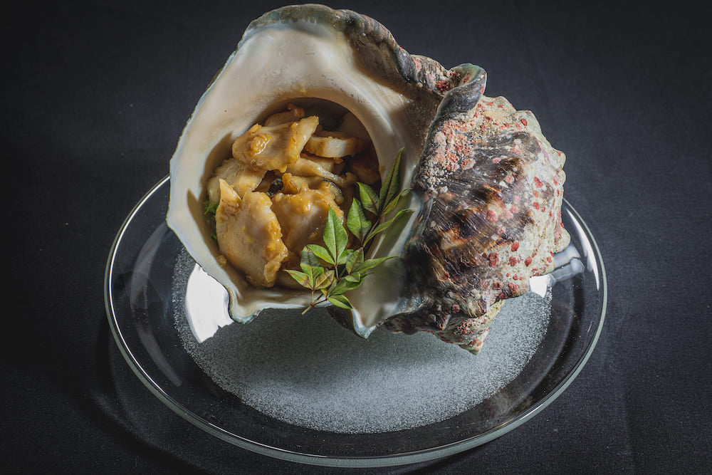 夜光貝の味噌焼き